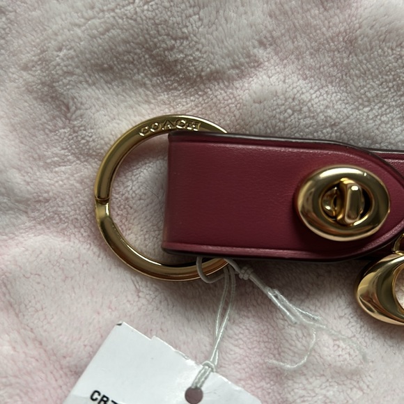 Coach Light Raspberry Trigger Snap with Charms Key Ring - Picture 4 of 7